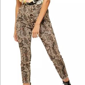 Free people raw high rise snake printed jegging